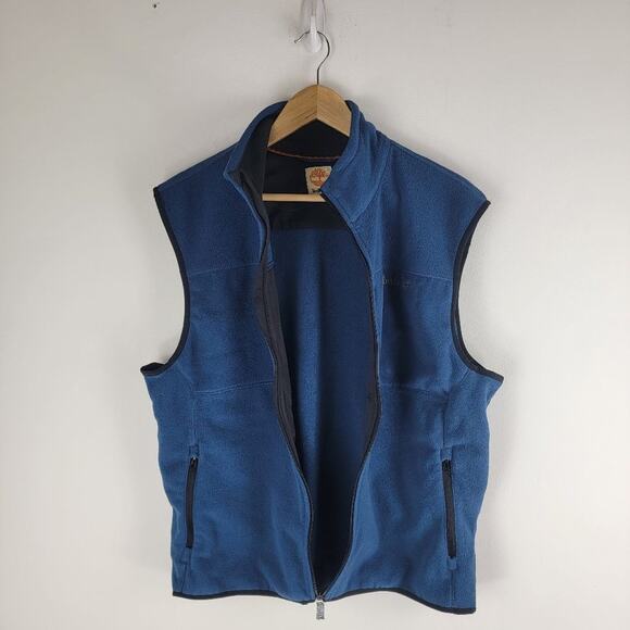 Timberland Fleece Vest Zip Up Blue Sleeveless Size L - Picture 3 of 7